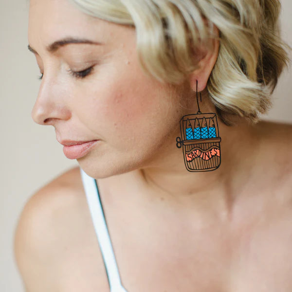 DENZ & CO- Sardine earrings in Black/Blue/Orange- DANGLE EARRINGS