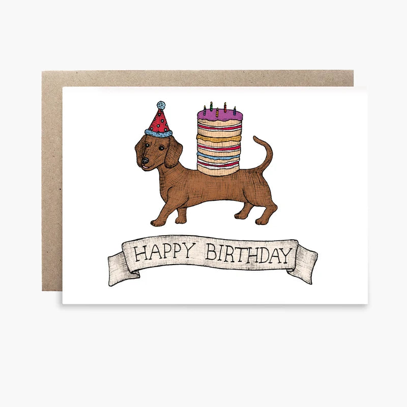 The Nonsense Maker- Sausage Dog Birthday - Greeting Card