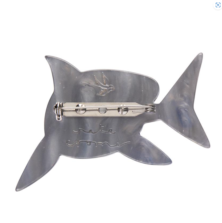 ERSTWILDER - "The Guileless Great White Shark" Brooch - Pete Cromer Sealife Collection