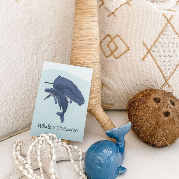 SAILFISH CREATIVE- "Whale Hello Little One" Whales Baby Card