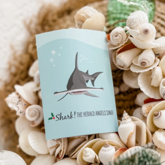 SAILFISH CREATIVE- "Shark the Herald Angels" Hammerhead Shark Christmas Card