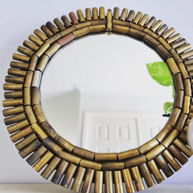 WILD BRASS- Bullet Casing Mirrors- Wide Frame