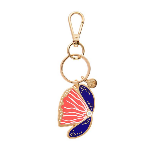 ERSTWILDER- Fervent Feather Flower Enamel Keyring- LAUREN ROGERS COLLECTION