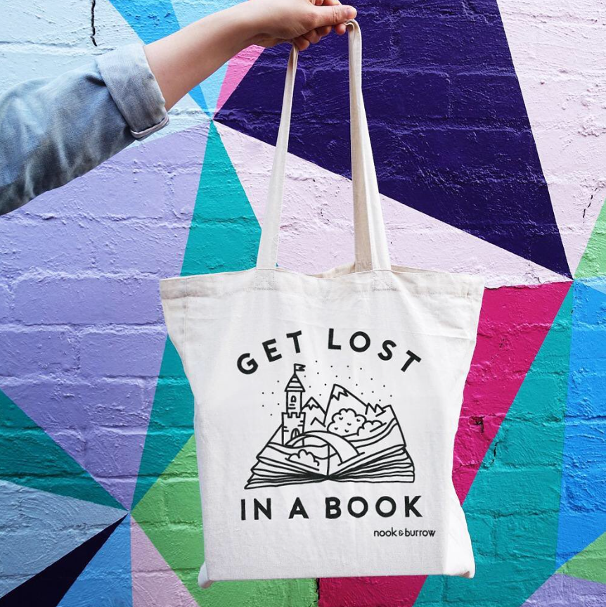 NOOK & BURROW- "GET LOST" Bookish Tote Bag