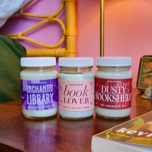 NOOK & BURROW- "BIBLIOPHILE TRIO" Bookish Candle Set of 3