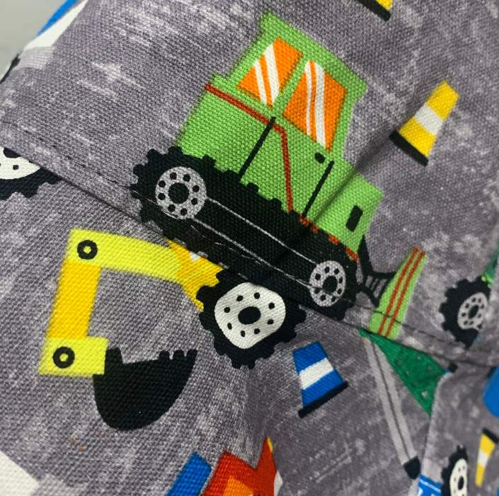 Teacups n Quilts- Trucks & Tractors Fabric Hat- Kids Size Small