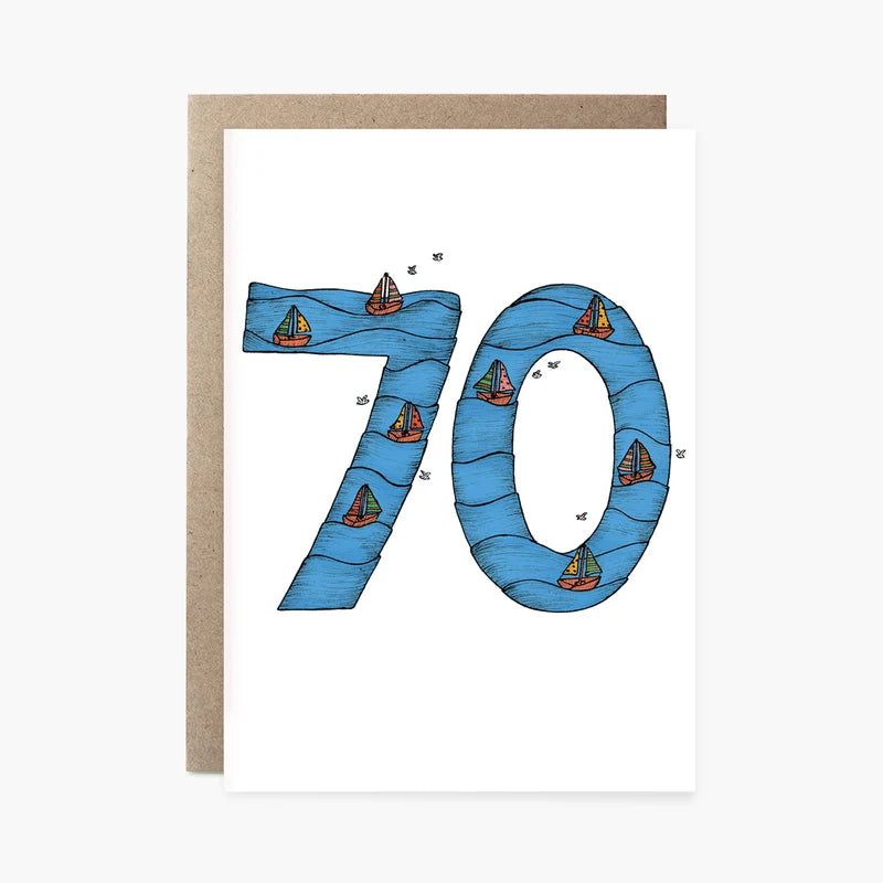 The Nonsense Maker- Seventieth Birthday Boats - 70th Birthday Card