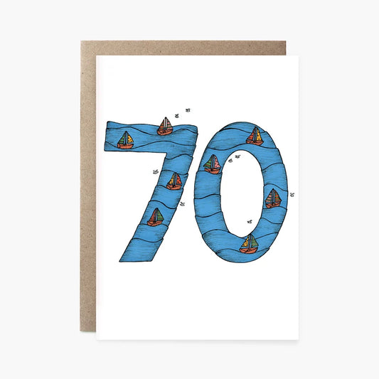 The Nonsense Maker- Seventieth Birthday Boats - 70th Birthday Card