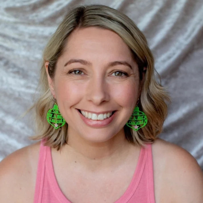 DENZ & CO- Son of a Nutcracker in Lime and Pink - DANGLE EARRINGS