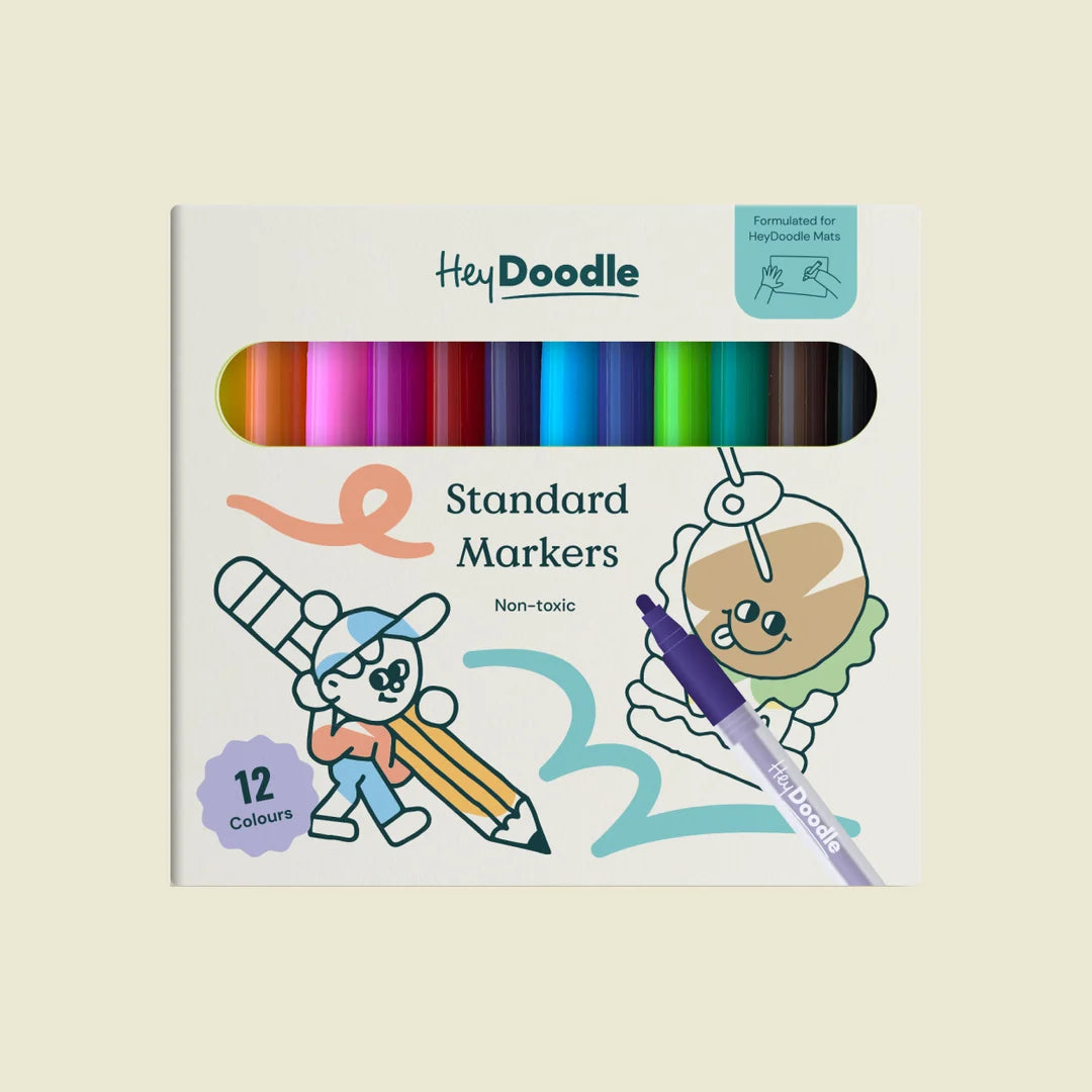 HEY DOODLE - Standard Colour Markers 12 Pack