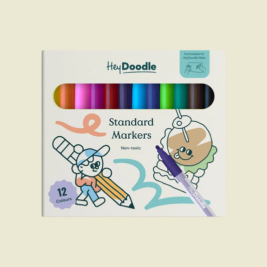 HEY DOODLE - Standard Colour Markers 12 Pack