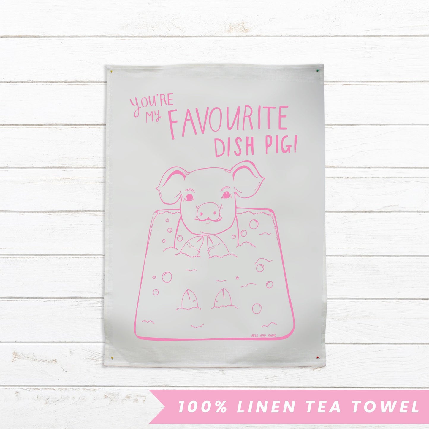 ABLE & GAME- Tea Towel- Dish Pig