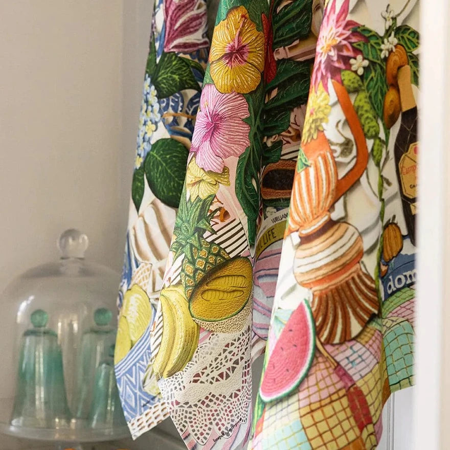 BESPOKE LETTERPRESS - "Tropical Paradise" Linen Tea Towel
