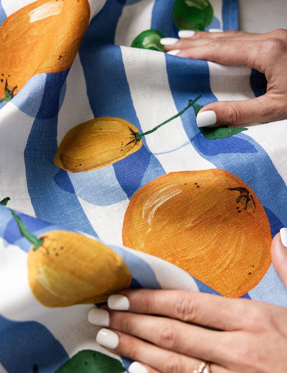 BESPOKE LETTERPRESS - "Citrus" Linen Tea Towel