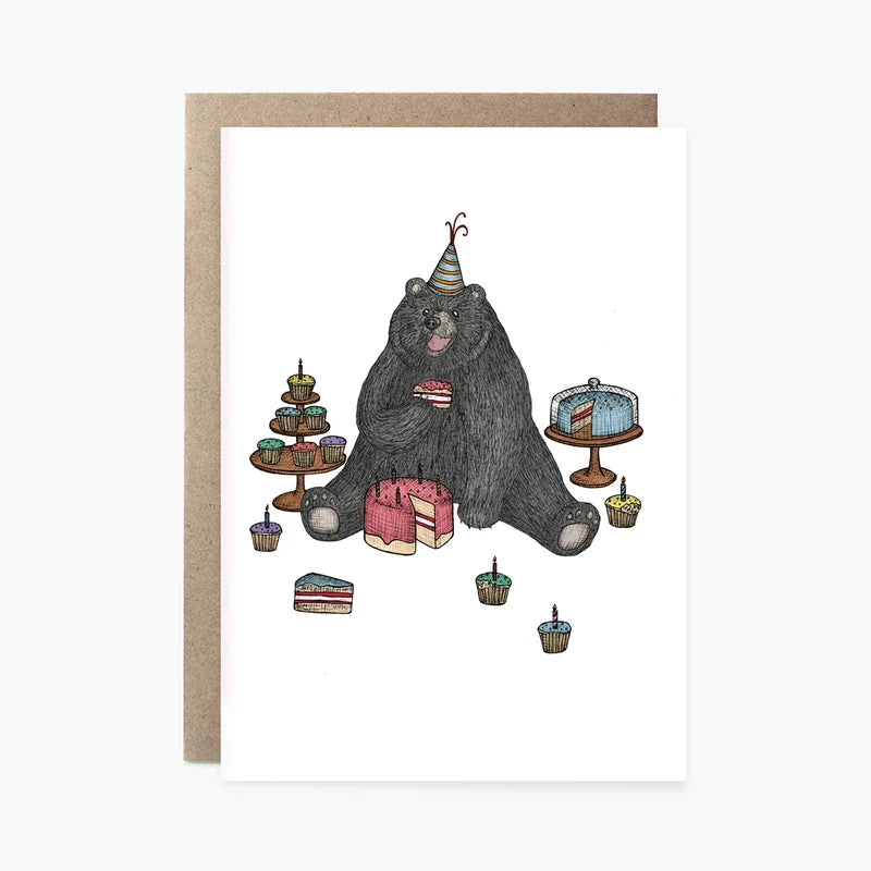 The Nonsense Maker- Bear Who Loves Cake - Greeting Card