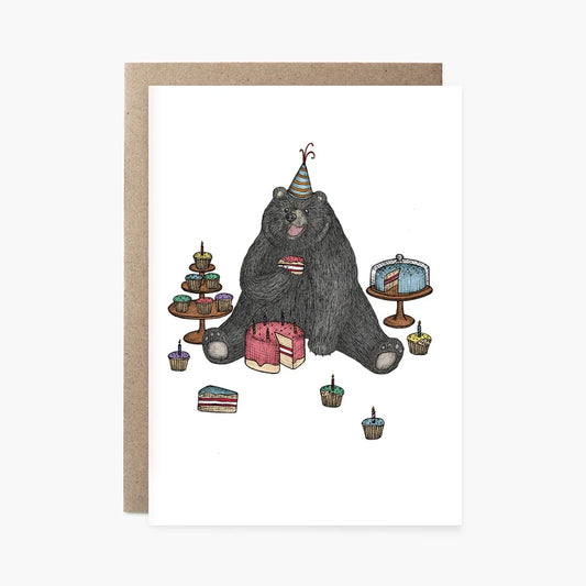The Nonsense Maker- Bear Who Loves Cake - Greeting Card