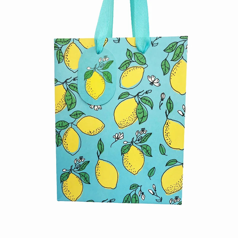 TO THE MOON AND BACK PRINTS - Lemon - Eco-Friendly Gift Bags