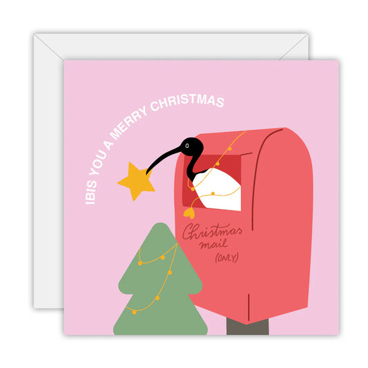 TO THE MOON & BACK PRINTS- "POST BOX IBIS"- Christmas Card