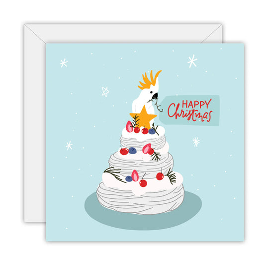 TO THE MOON & BACK PRINTS- "Happy Christmas - Cockatoo"- Christmas Card