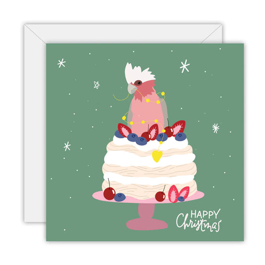 TO THE MOON & BACK PRINTS- "Happy Christmas - Galah"- Christmas Card