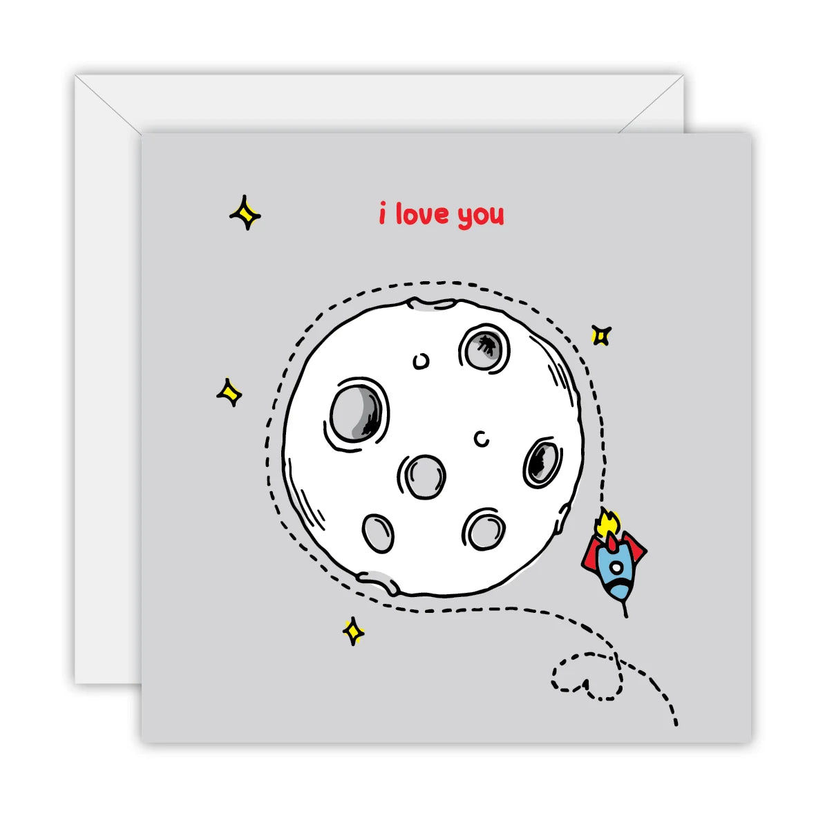 TO THE MOON & BACK PRINTS- "I LOVE YOU"- Greeting Card