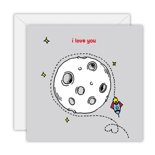 TO THE MOON & BACK PRINTS- "I LOVE YOU"- Greeting Card