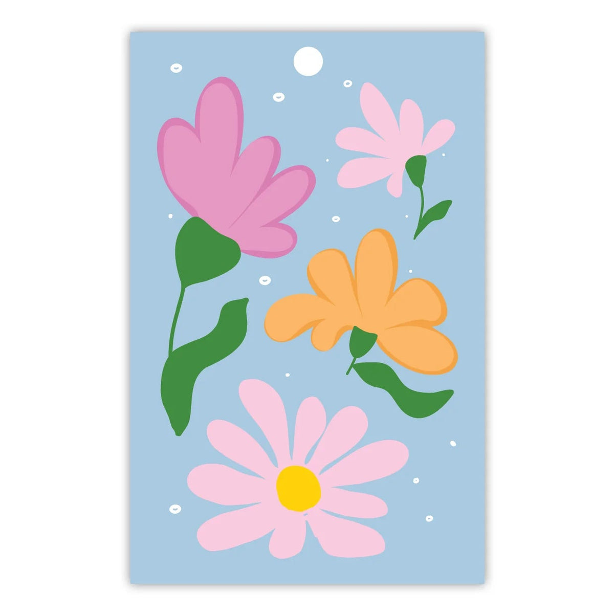 TO THE MOON & BACK PRINTS- "FLORAL BLUE AND BOLD"- Gift Tag