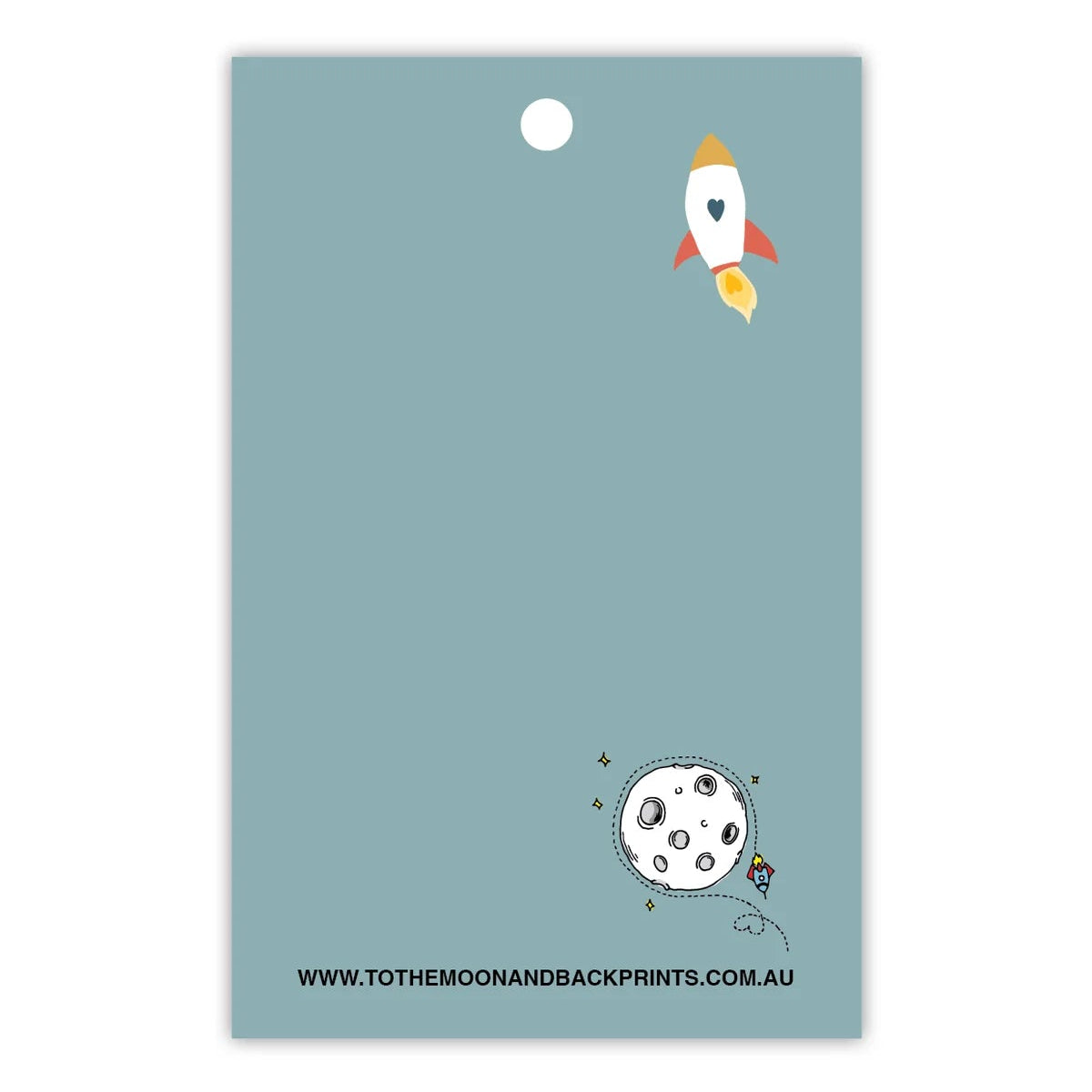 TO THE MOON & BACK PRINTS- "GOOD LUCK"- Gift Tag