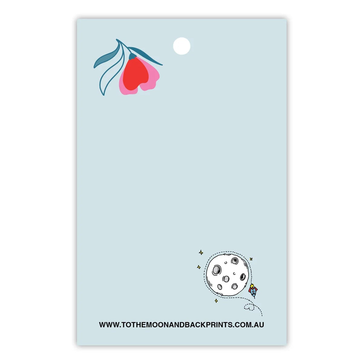 TO THE MOON & BACK PRINTS- "FLORAL BLUE AND BOLD"- Gift Tag