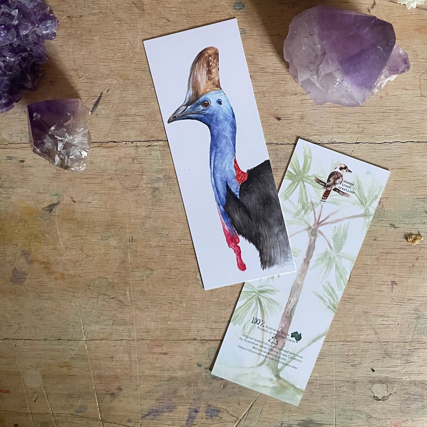 Shanna Trees Creations- "Cassowary" Bookmark- White Paper