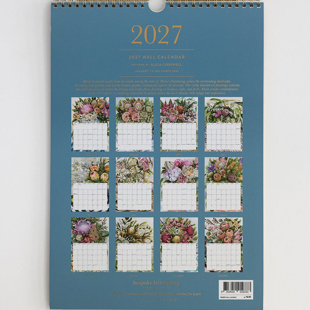 BESPOKE LETTERPRESS - 2027 Wall Calendar