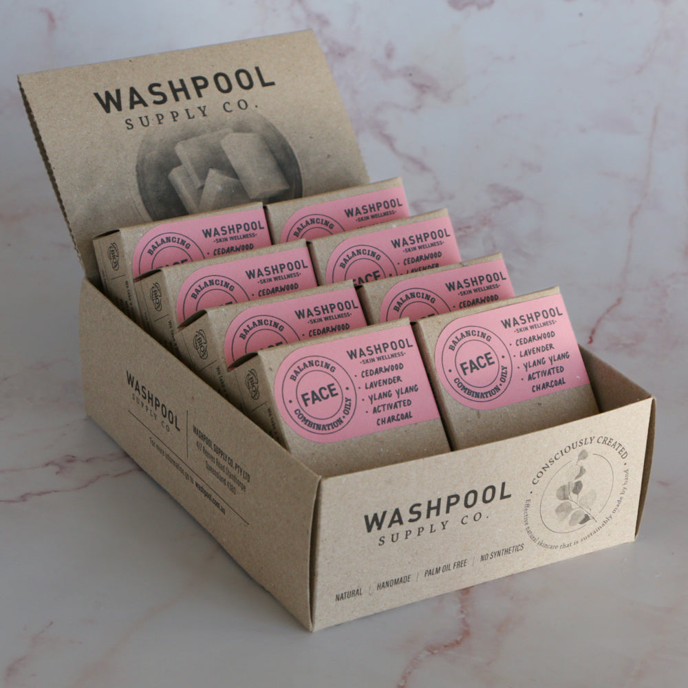 WASHPOOL SUPPLY CO- Activated Charcoal & Brazilian Clay Facial Cleansing Bar