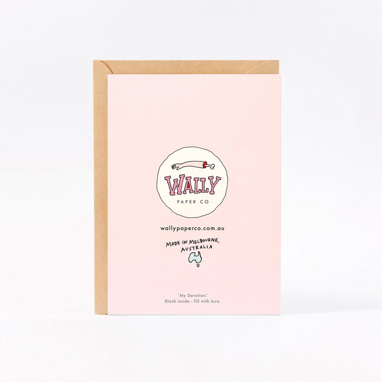 WALLY PAPER CO - "A TOKEN OF MY DEVOTION" GREETING CARD