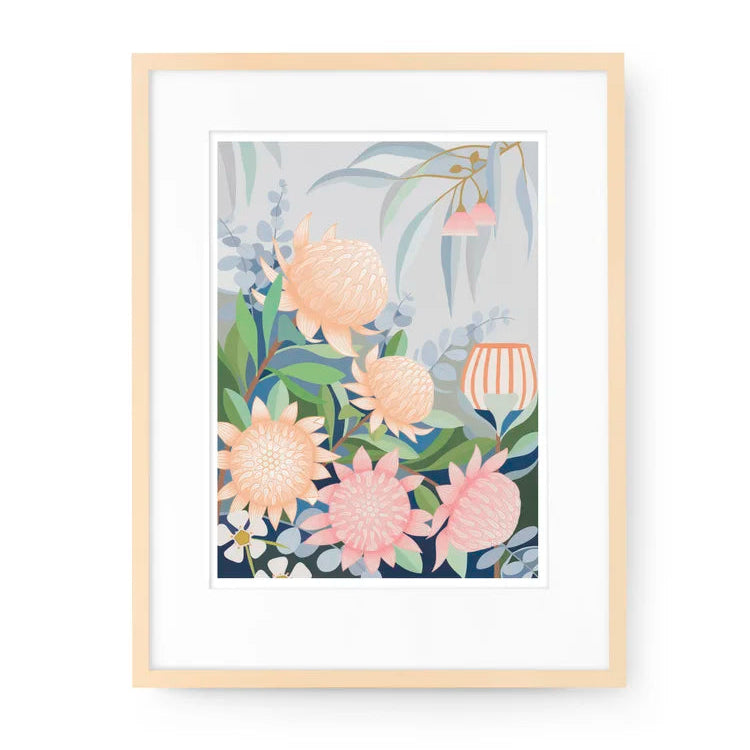 CLAIRE ISHINO- SMALL LIMITED EDITION A5 PRINTS- "Waratah in the Wind"