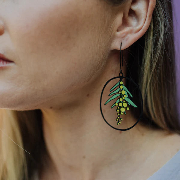 DENZ & CO- Wattle in Colour- DANGLE EARRINGS