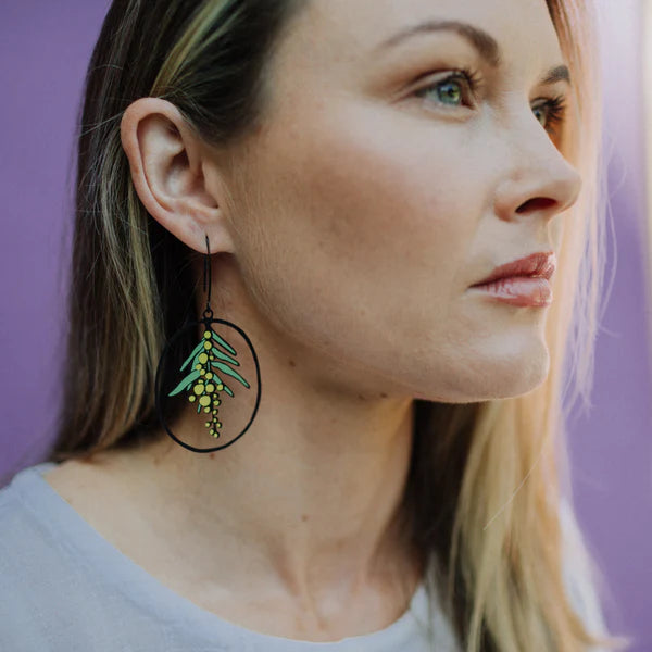 DENZ & CO- Wattle in Colour- DANGLE EARRINGS