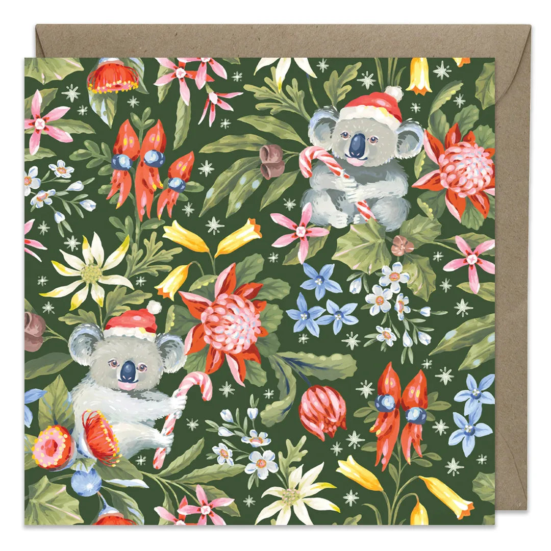 EARTH GREETINGS- Boxed Christmas Cards (Square) - Christmas Koalas