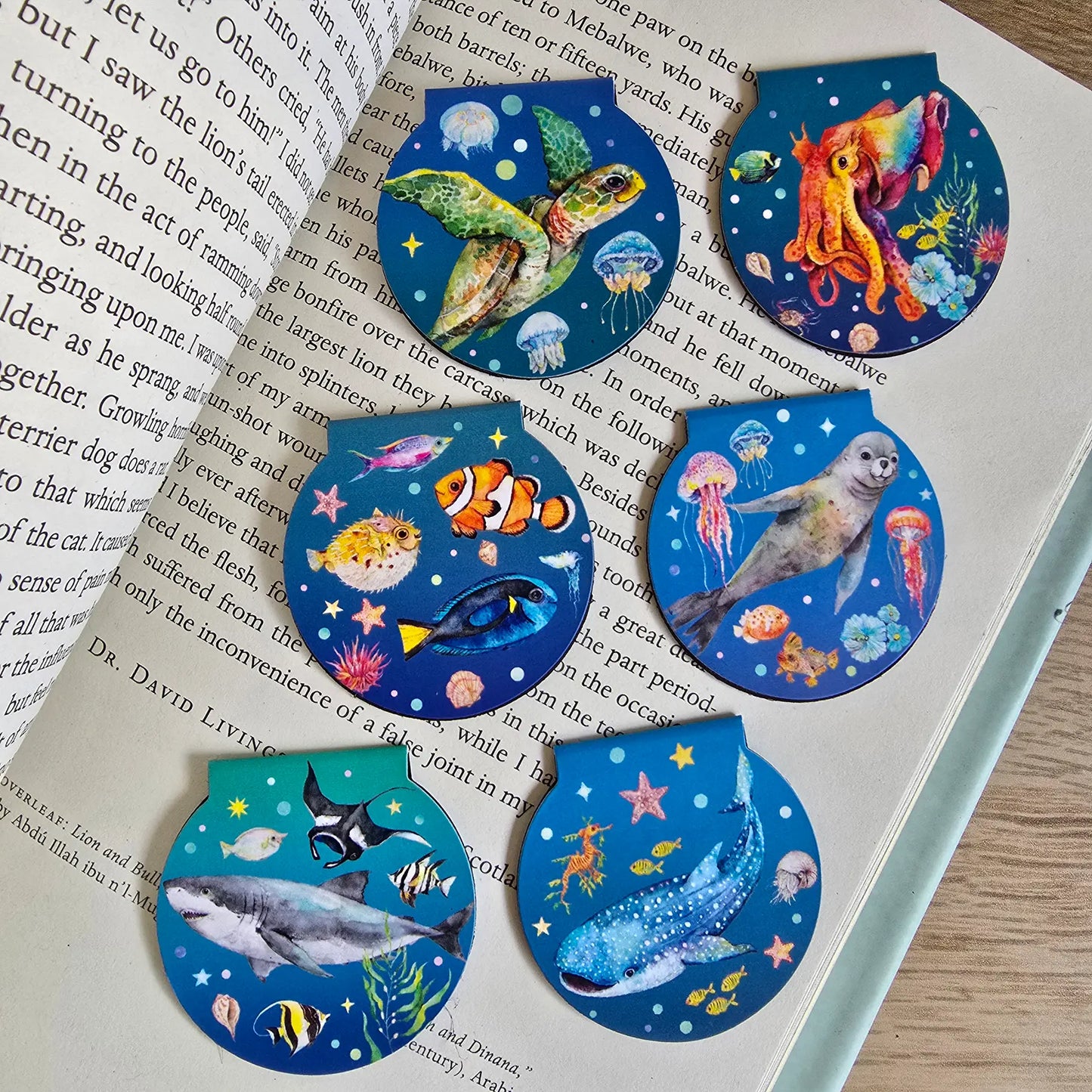 WATERCOLOURS BY CAT- Great White Shark- Australian Marine Animal Magnetic Bookmark