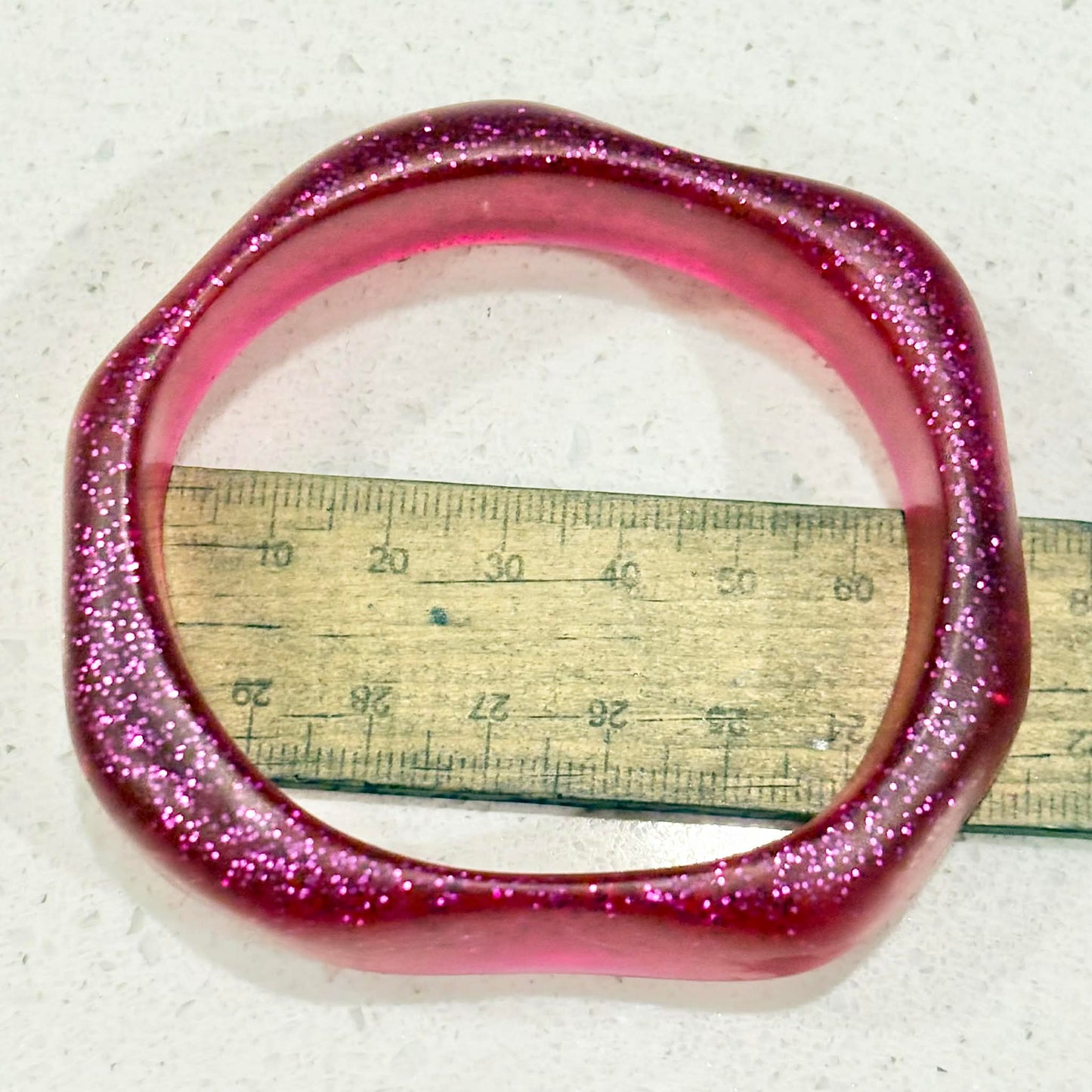 RAY BY DESIGN - Resin Bangle Pink Glitter