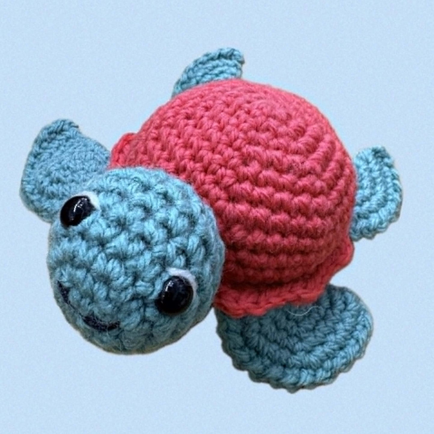 BEAKNITS-Crocheted Turtle - Peachy Pink Shell
