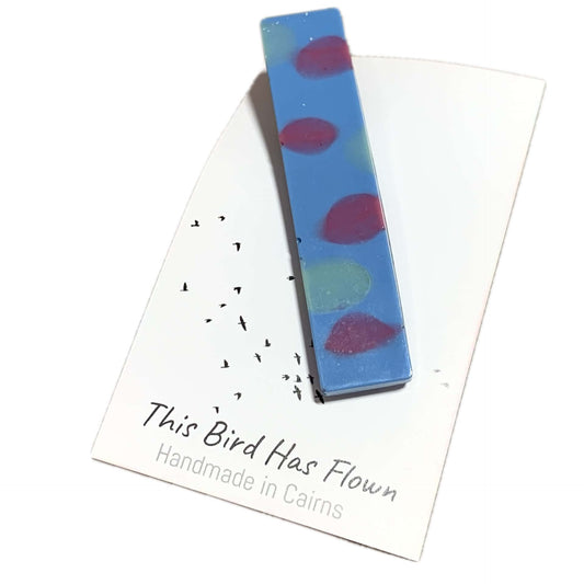 THIS BIRD HAS FLOWN - Blue Tie Dye - Large Acrylic Alligator Hair Clip