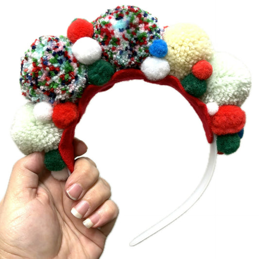 THIS BIRD HAS FLOWN- "POM POMS" LARGE CHRISTMAS HEADBAND