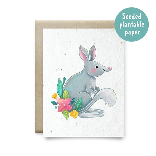 Stray Leaves- Plantable Bilby Recycled Paper Card