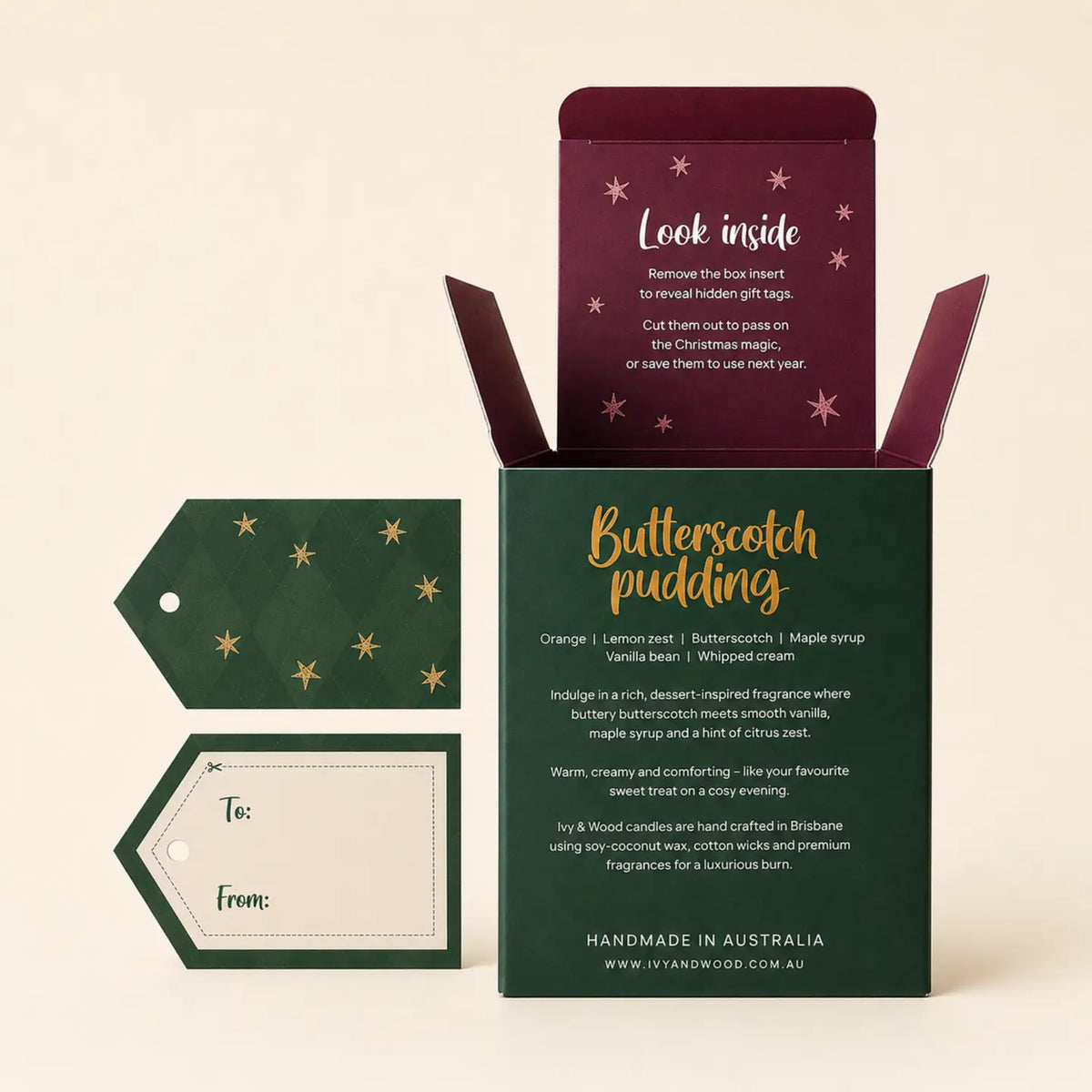 IVY & WOOD - "Butterscotch Pudding"-Limited Edition Christmas Candle