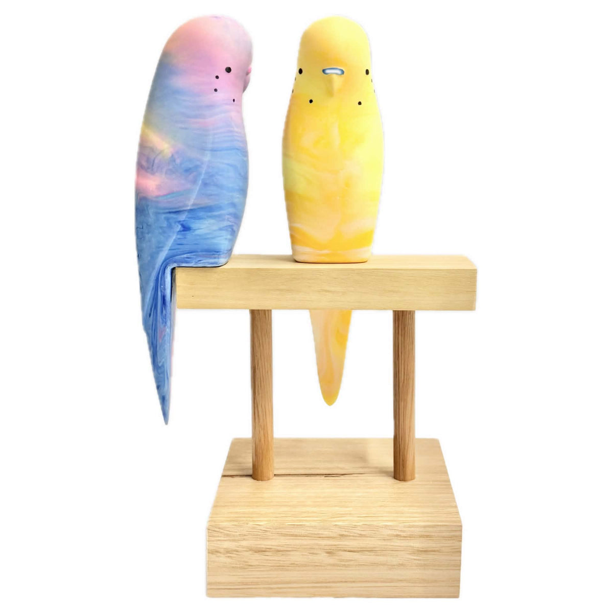 PETE CROMER - RESIN BUDGERIGAR #13 SUNSET YELLOW AND ORANGE