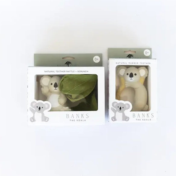 WINNIE PARKES- Banks the Koala Teether, Rattle and Scrunch Toy