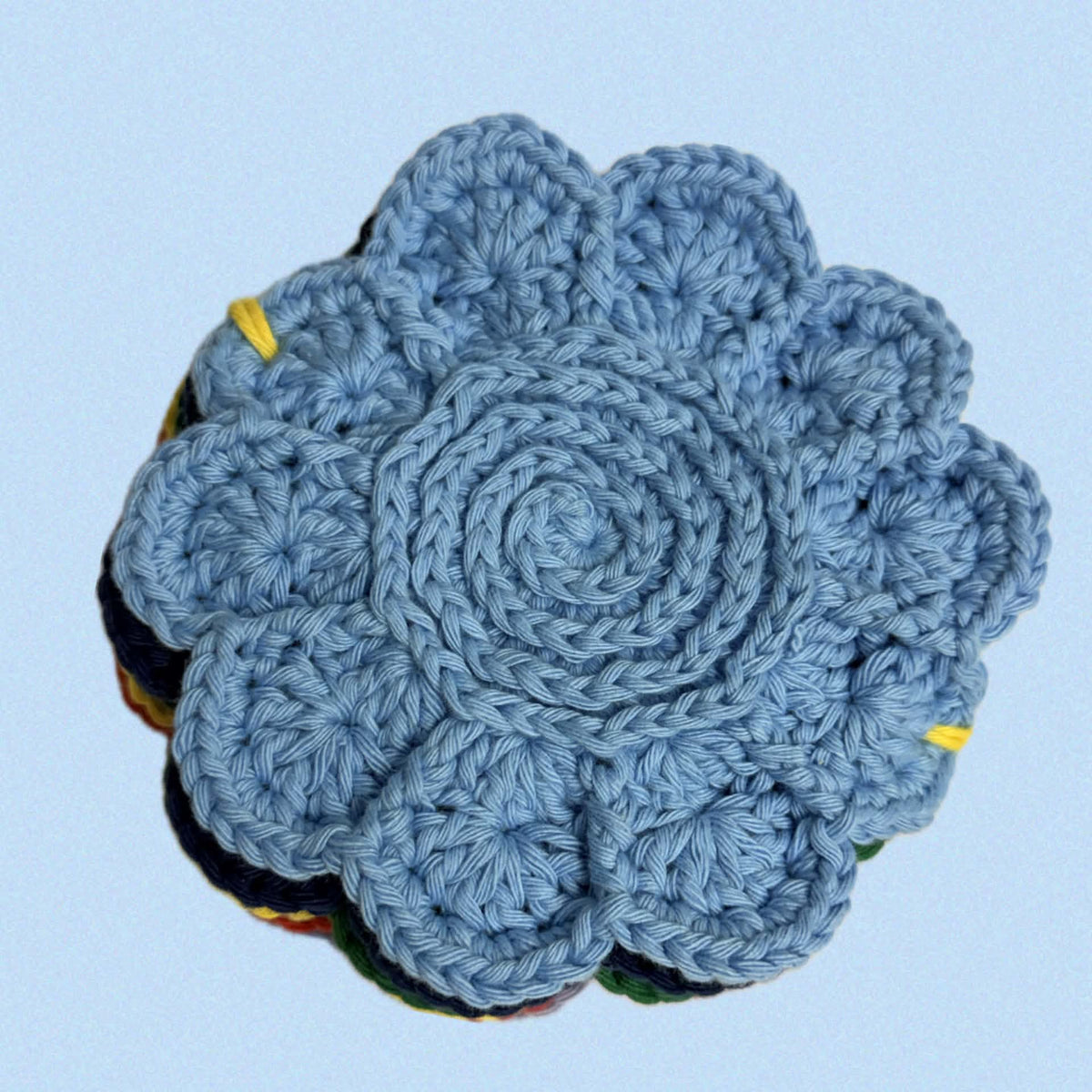 FIBRESCAPE - Crochet Flower Coasters - Set of 6