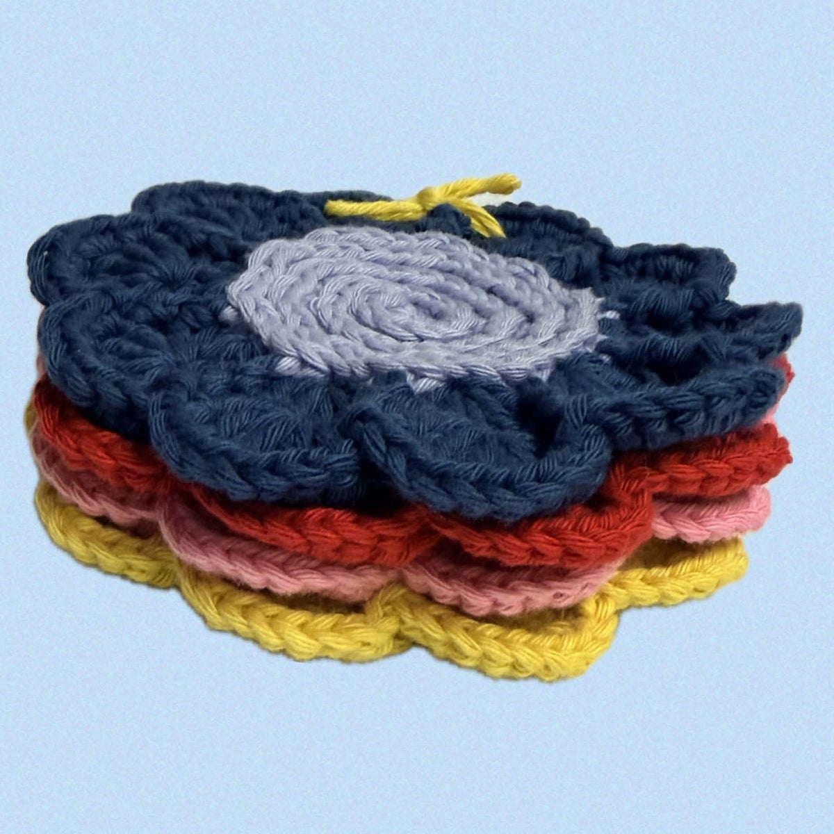 FIBRESCAPE - Crochet Flower Coasters - Set of 4