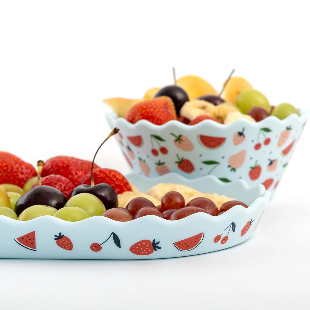 CHINO CLUB- Blue Fruits Silicone Bowl and Plate Set