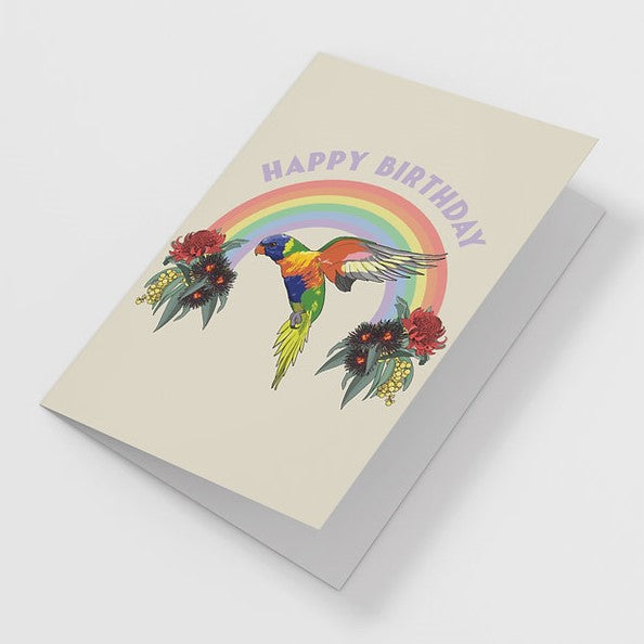 Green Mini Creative - Greeting Cards- Rainbow Lorikeet Birthday Card